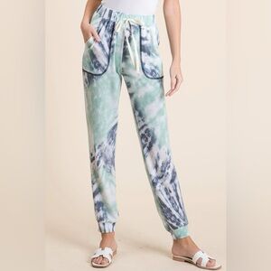 BiBi Tie Dye French Terry Casual Sweat Pants